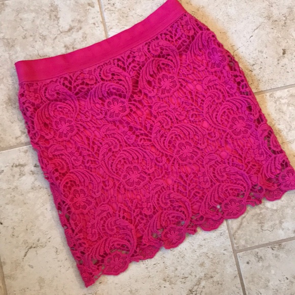 Say What? Dresses & Skirts - Say What Pink crocheted skirt